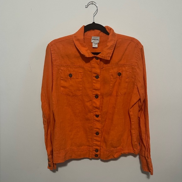 Chicos Orange Button Up - Picture 1 of 3